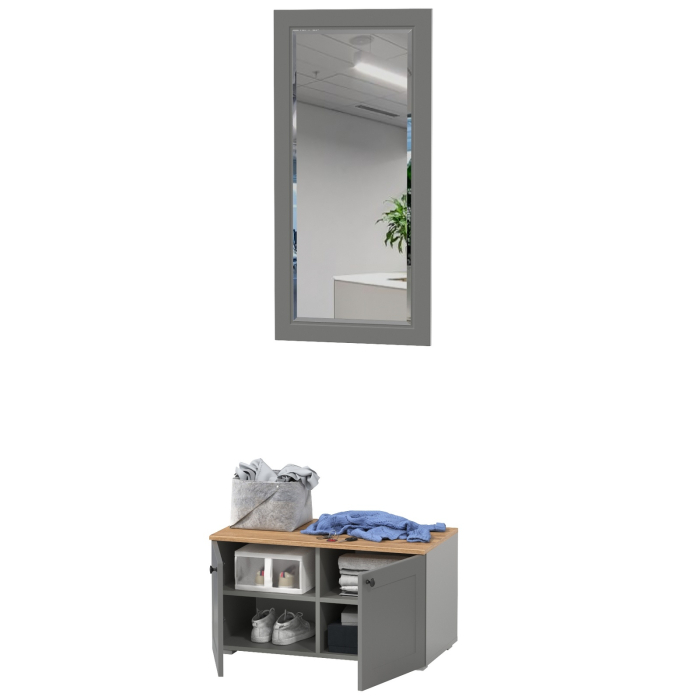 Прихожие, Тумба две дверки с зеркалом Остин