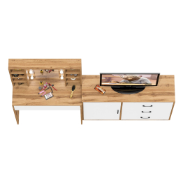 Туалетный столик с подсветкой 115 и комод с дверкой и 3-мя ящиками 122-1204