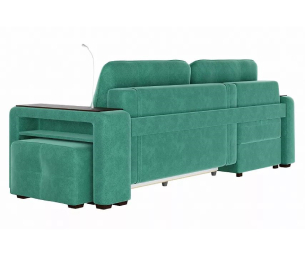 Диван-кровать угловой Smart 4 пуф справа Велюр