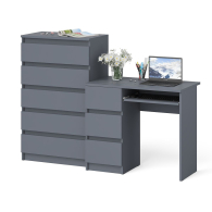 Домашние кабинеты, Комод высокий Мори МК700 5-ть ящиков и стол компьютерный Мори МС-6 левый