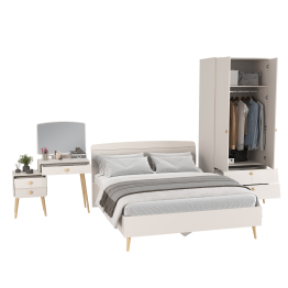 Кровать Афина 1600 с трюмо и шкафом-комодом