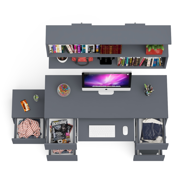 Прямые компьютерные столы, Двухтумбовый стол компьютерный Мори МС-2 с тумбочкой с ящиком и полкой на 1200