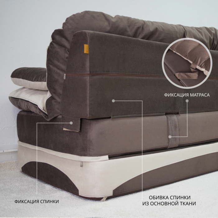 Бескаркасные диваны, Бескаркасный диван-кровать Клиффорд Макси 1950*1900 мм велюр