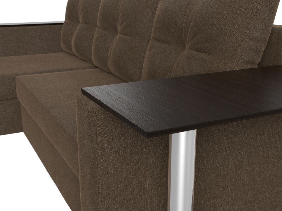 Диваны угловые в гостиную, Угловой диван Атланта со столом левый угол, рогожка Амур