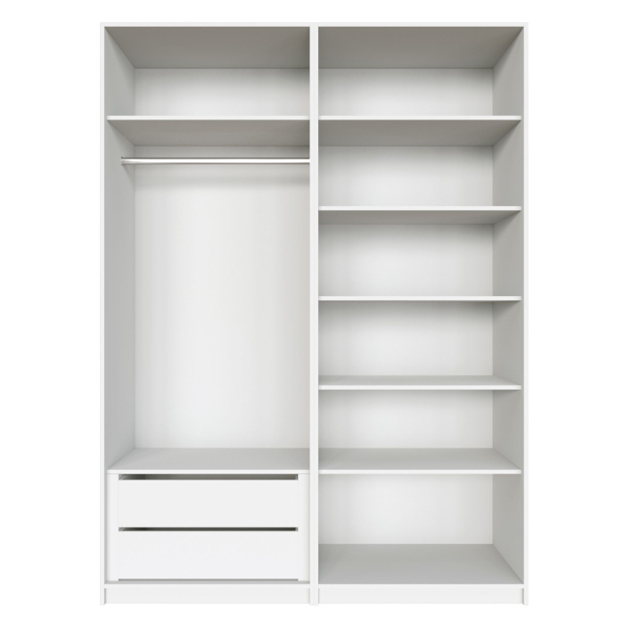 Шкафы распашные, Распашной шкаф Локер 800+800 (Гармошка с системой Push to Move/Правый) с ящиками и полками справа