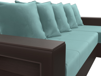 Диван угловой Дубай Лайт, велюр/экокожа, правый угол