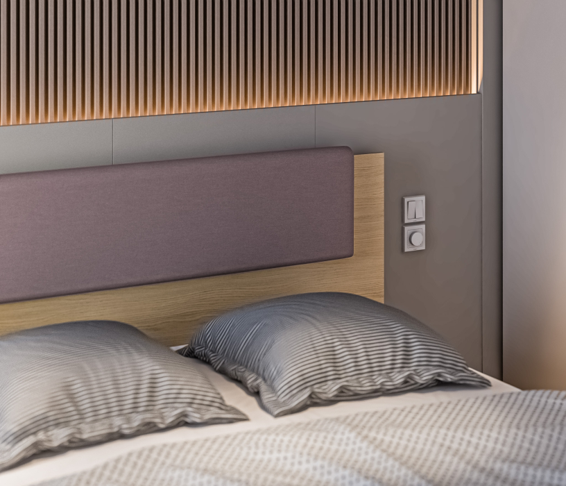 Спальные гарнитуры, Афина Спальня 1 Дуб Винченца/Кашемир серый