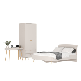 Столик с кроватью на 1400 Афина и шкаф-комодом двухдверным