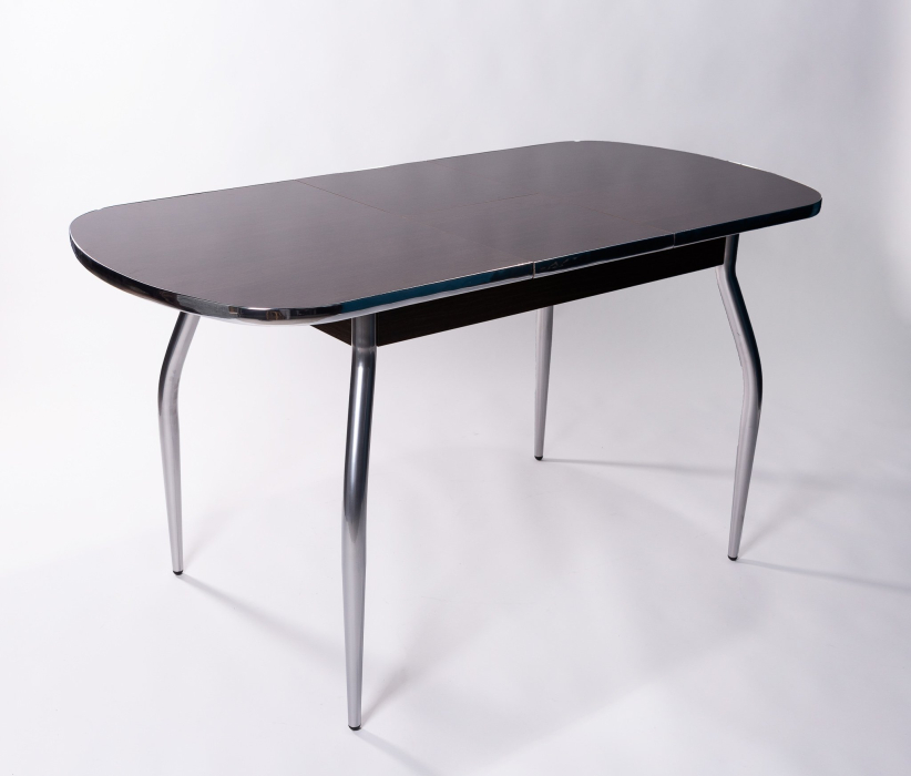 Обеденные столы, Стол обеденный раздвижной Лидер пластик Чёрный