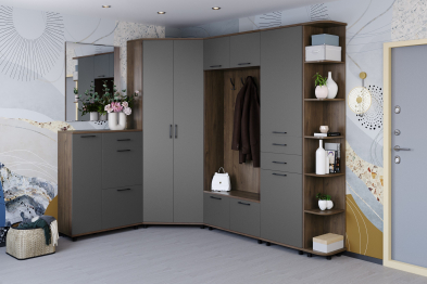 Модульная прихожая Грейс композиция 1  Гикори Джексон Темный