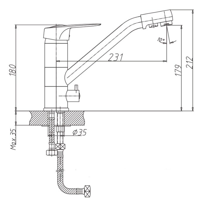 Смесители, Смеситель GranFest с краном питьевой воды D-40mm