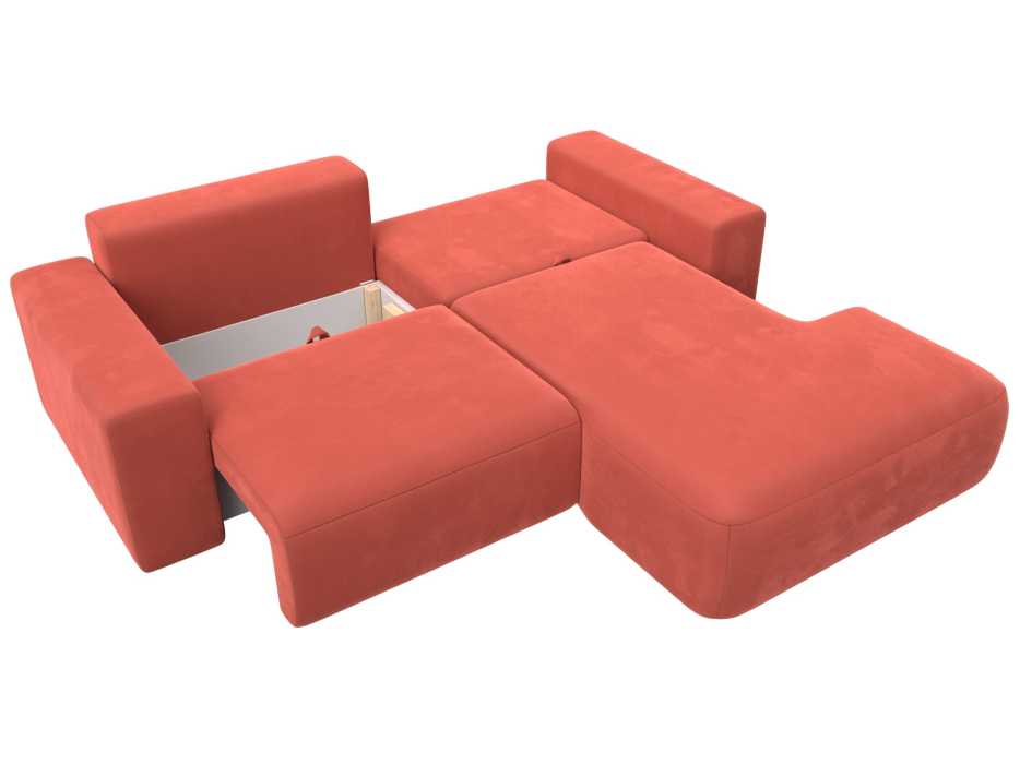 Диваны угловые в гостиную, Диван угловой Лига-036 Классик правый угол, микровельвет