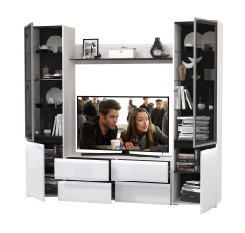 Стенка для гостиной с двумя стеклянными дверками Сидней № 49