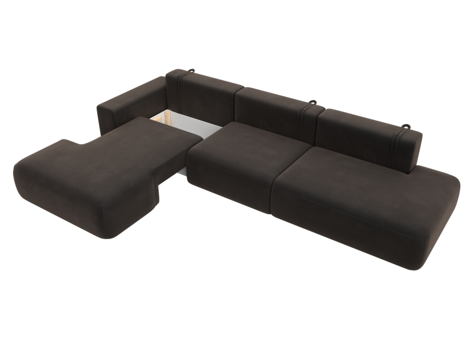 Диваны угловые в гостиную, Диван угловой Лига-036 Модерн Лонг левый угол, велюр