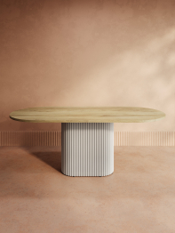 Стол овальный обеденный с металлическим белым подстольем 180*90*75