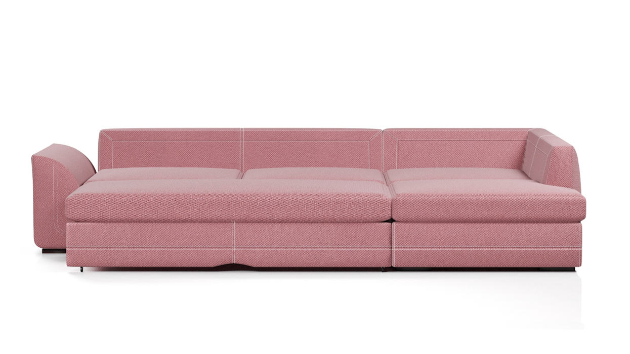 Диваны угловые в гостиную, Диван-кровать угловой Калифорния дельфин,велюр + экокожа