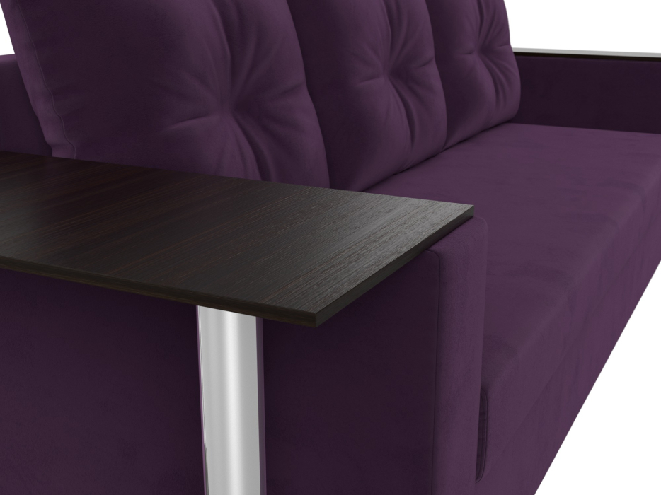 Диваны еврокнижки, Диван прямой Атланта со столом слева, велюр