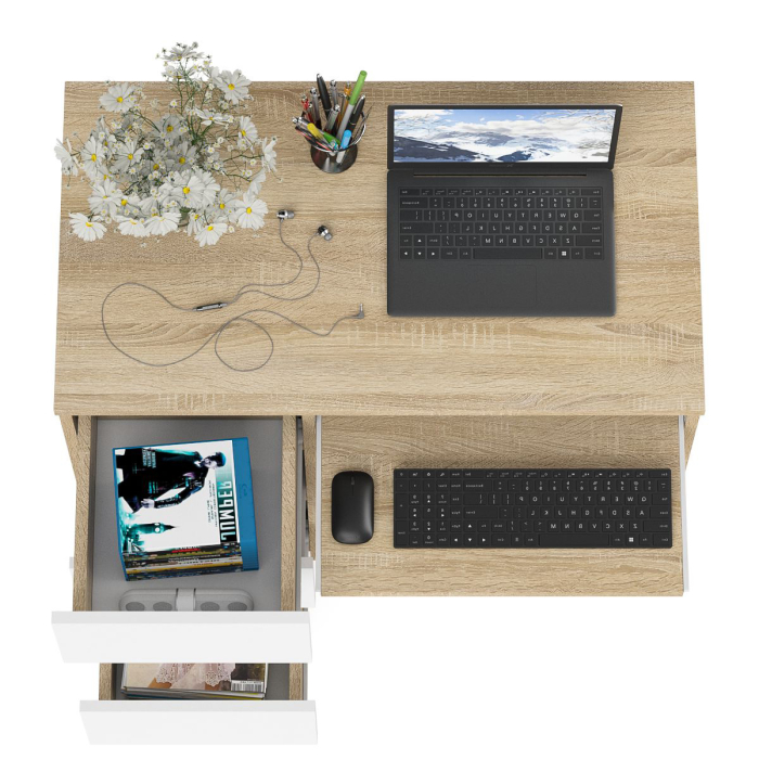 Детские столы, Стол компьютерный три ящика Мори МС-6 левый