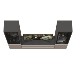 Стенка для гостиной со стеклянными фасадами Сидней № 11