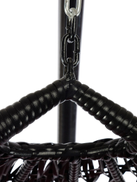 Подвесное кресло КАПЛЯ ЛЮКС с ротангом чёрное