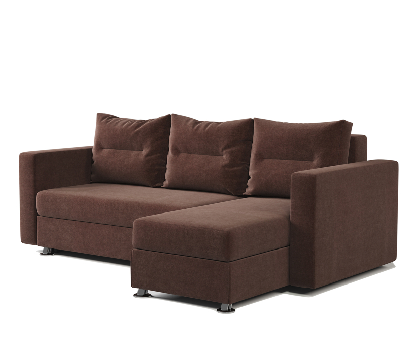 Диваны угловые в гостиную, Угловой диван Ария правый велюр