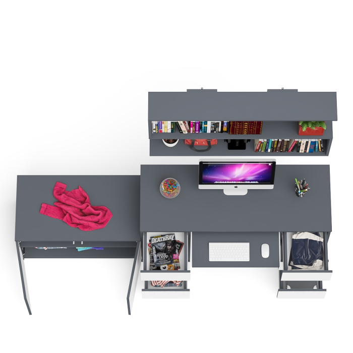 Домашние кабинеты, Стол компьютерный Мори МС-2 с верхней полкой и тумбой МА900.1