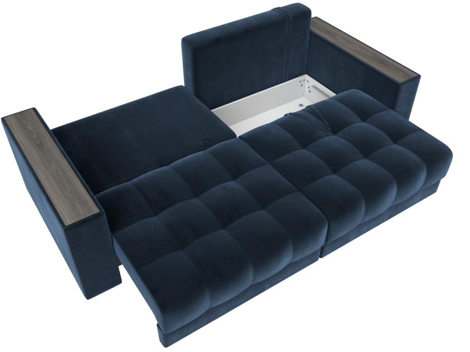 Диваны еврокнижки, Диван прямой с декором Лига-049 НПБ, велюр TOWER