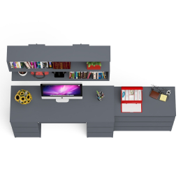 Комод Мори три ящика МК-800 и стол компьютерный Мори МС-2 с полкой 1200