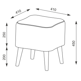 Банкетка тканевая на четырёх ножках квадратная Куби 6-5133