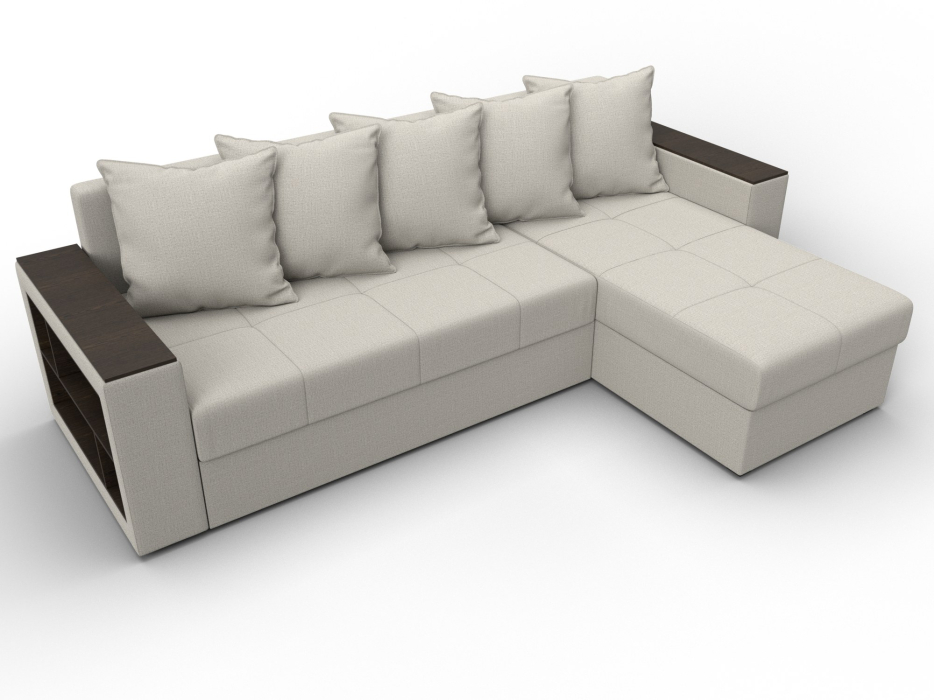 Диваны угловые в гостиную, Диван угловой Дубай Лайт угол универсальный, рогожка Амур