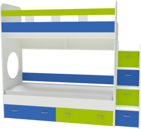 Двухъярусная кровать Юниор 1 90x200, Белый