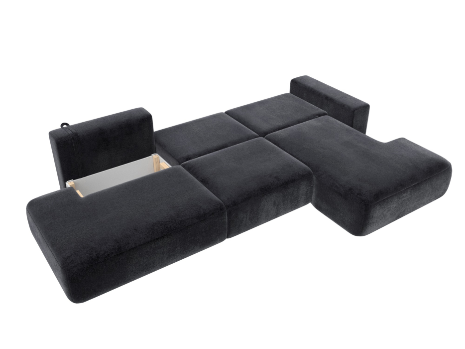 Диваны угловые в гостиную, Диван угловой Лига-036 НПБ Модерн Лонг правый угол, велюр TOWER