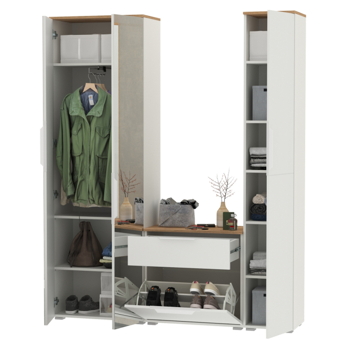 Прихожие, Шкаф с зеркалом и пенал с обувницей Октава