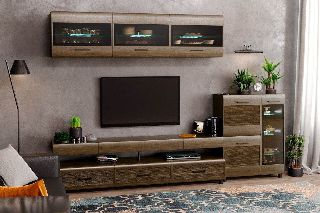 Стенки для гостиной, Модульная гостиная Камелия композиция 12