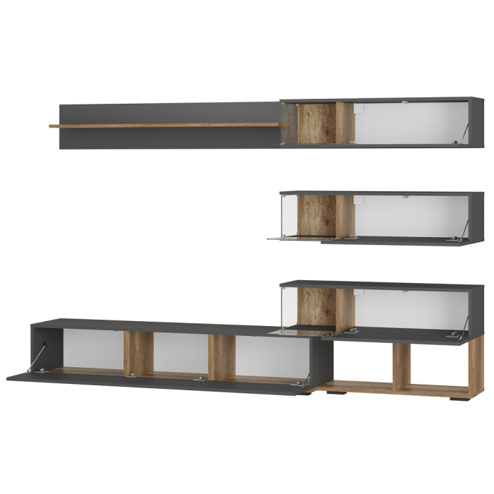 Стенки для гостиной, Гостиная Рига ГС-01, Каньон/графит