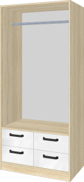 Шкаф двухстворчатый 2ШЯ Лена, сонома, белый