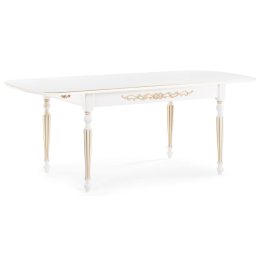 Стол деревянный Бевье молочный/золото