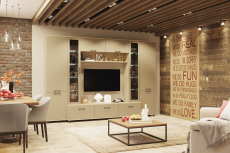 Стенки для гостиной, Модульная гостиная Грейс композиция 9  Гикори Джексон Светлый