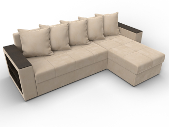 Диван угловой Дубай Лайт угол универсальный, велюр