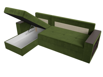 Диван угловой Дубай Лайт, микровельвет, левый угол