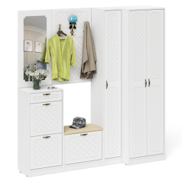 Полный набор мебели для прихожей П-6 компоновка № 31 МДФ фрезеровка ромб