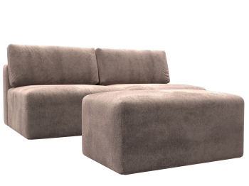 Диван прямой модульный с пуфом Лига-060 НПБ, велюр TOWER