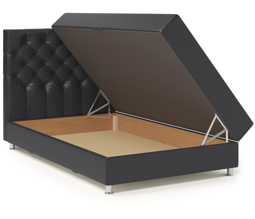 Мягкая кровать, Кровать тахта Шармэль 90 с подъемным механизмом, рогожка / экокожа