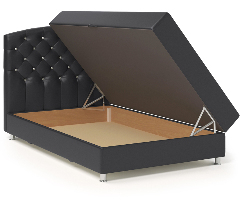 Мягкая кровать, Кровать тахта Премиум Люкс 120 с подъемным механизмом, рогожка / экокожа