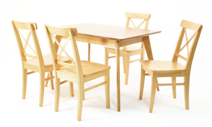 Стол Сканди 120 натур со стульями Ингольф натур