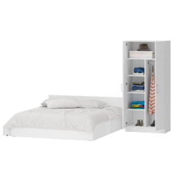 Двуспальная Кровать с ящиками 1800 со шкафом для одежды 2-х створчатым Стандарт