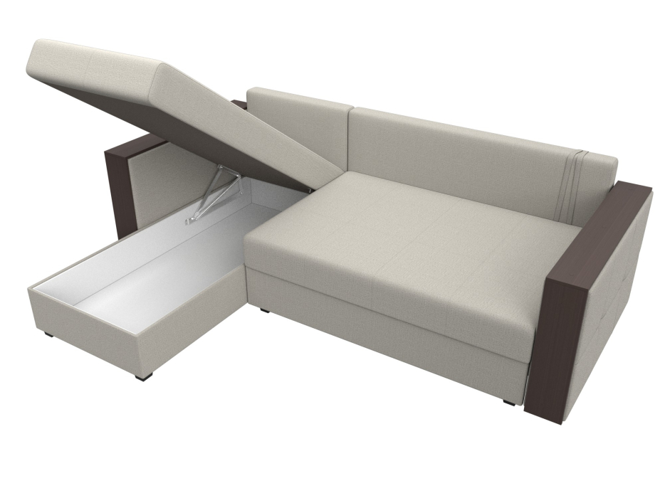 Диваны угловые в гостиную, Диван угловой Валенсия Лайт левый угол, рогожка Амур