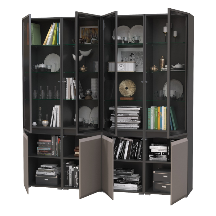 Витрины, Набор шкафов со стеклом Сидней № 18