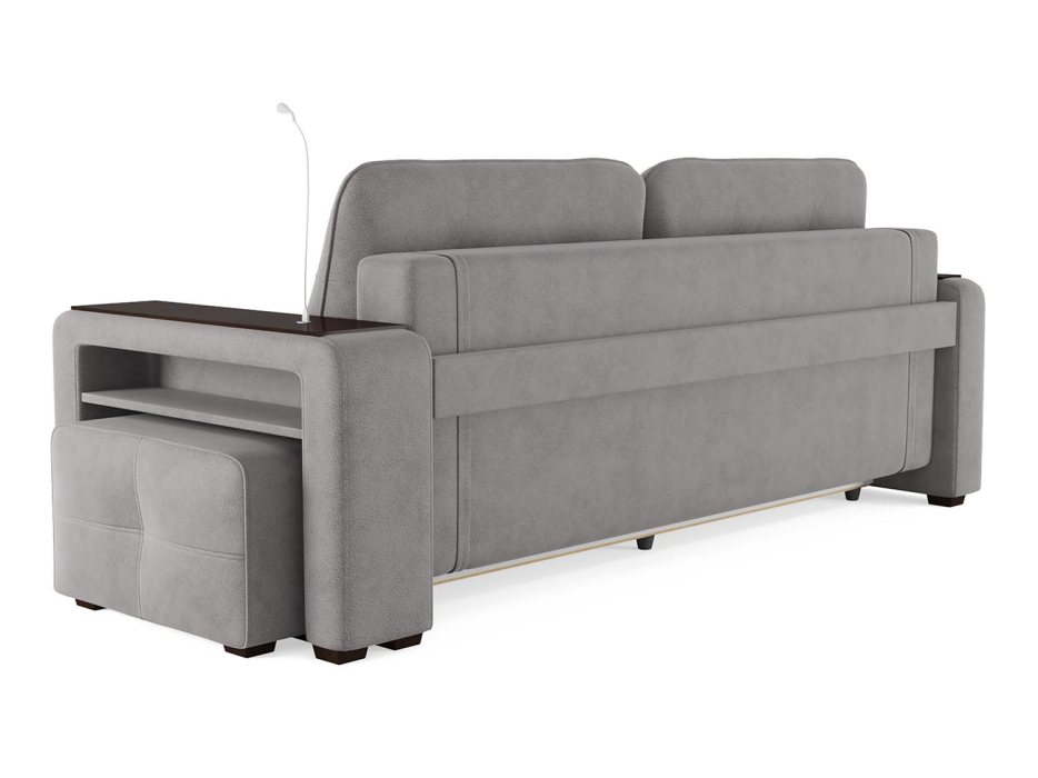 Диваны прямые, Диван-кровать прямой Smart 4 пантограф пуф справа Микрофибра