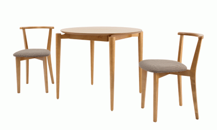 Стол Pawook К 90 натур со стульями Франк ПМ натур/гусиная лапка